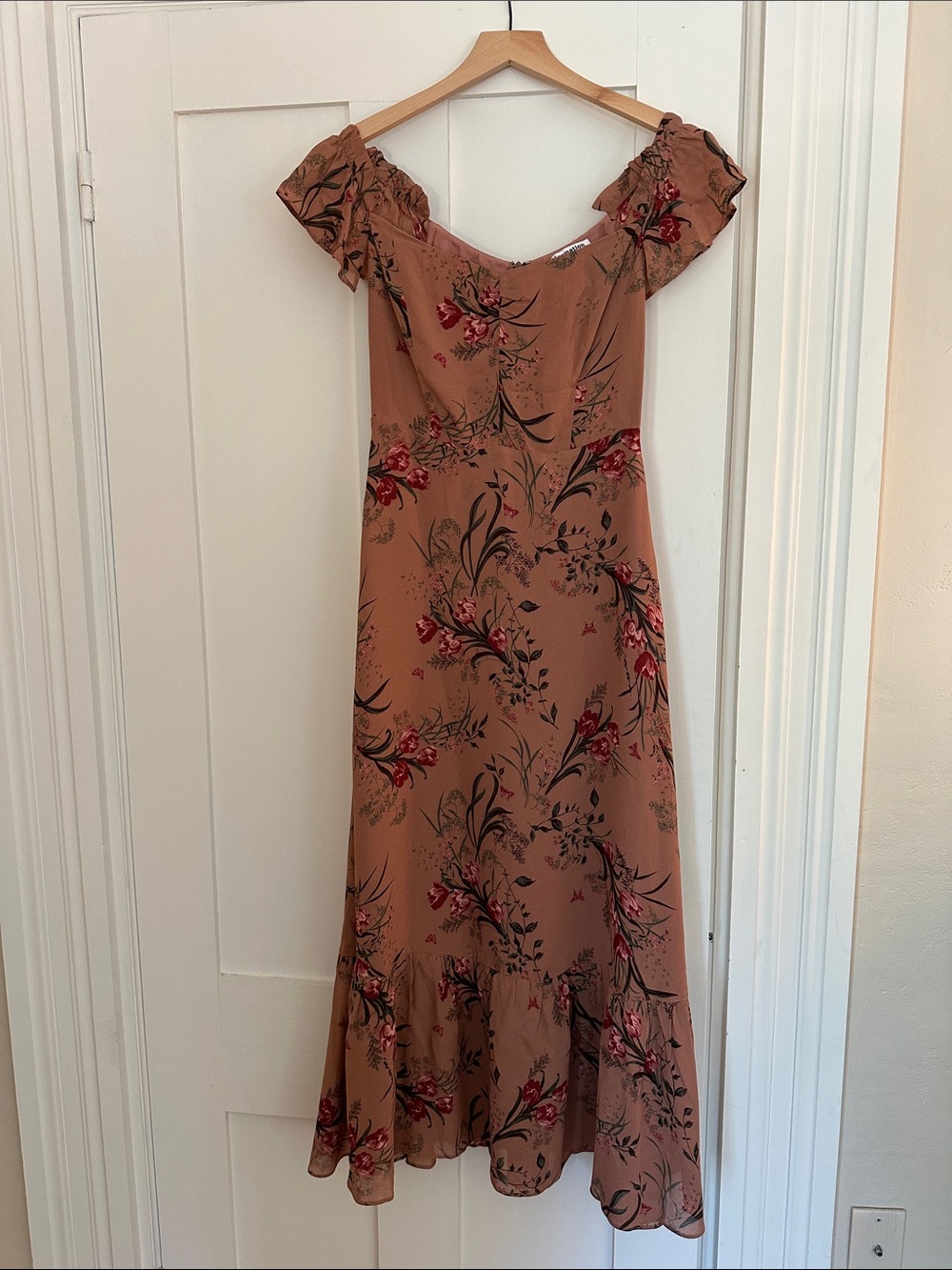 Reformation Butterfly Midi Dress in Dusty Rose